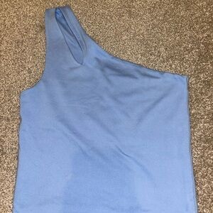 Abercrombie & Fitch Light Blue One-Shoulder Tank Top